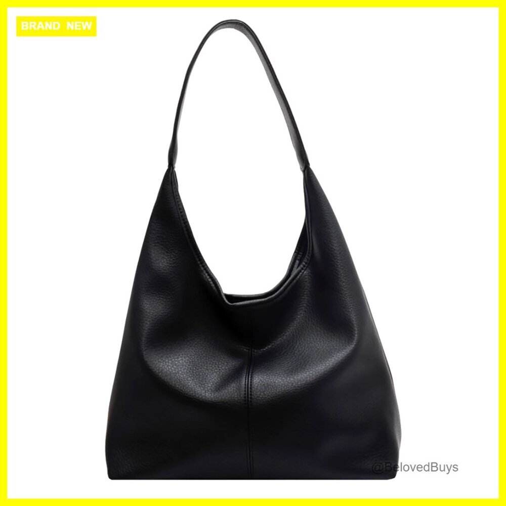 Slouchy PU Leather Hobo Tote Bag Shoulder Purse Work Everyday Handbag